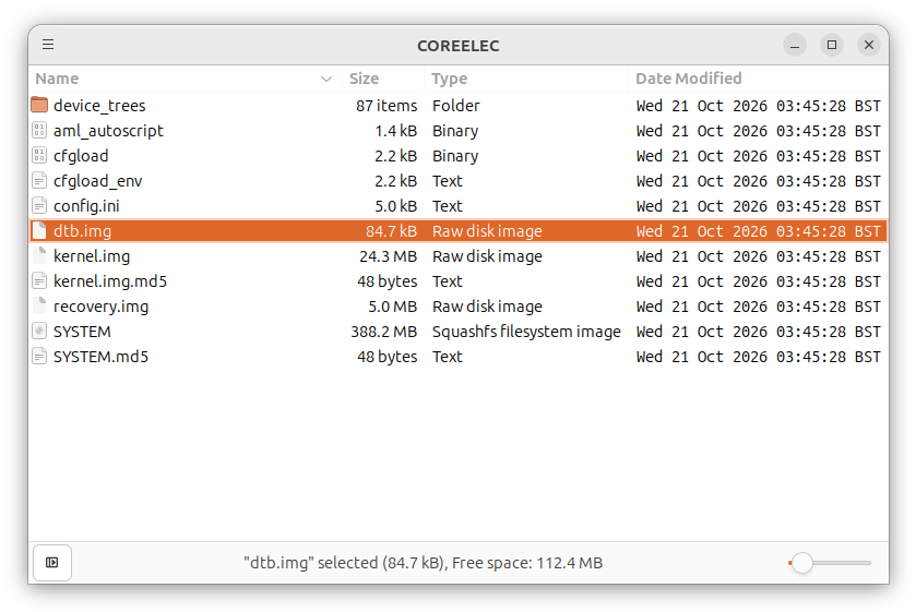 Copy dtb file to root and rename