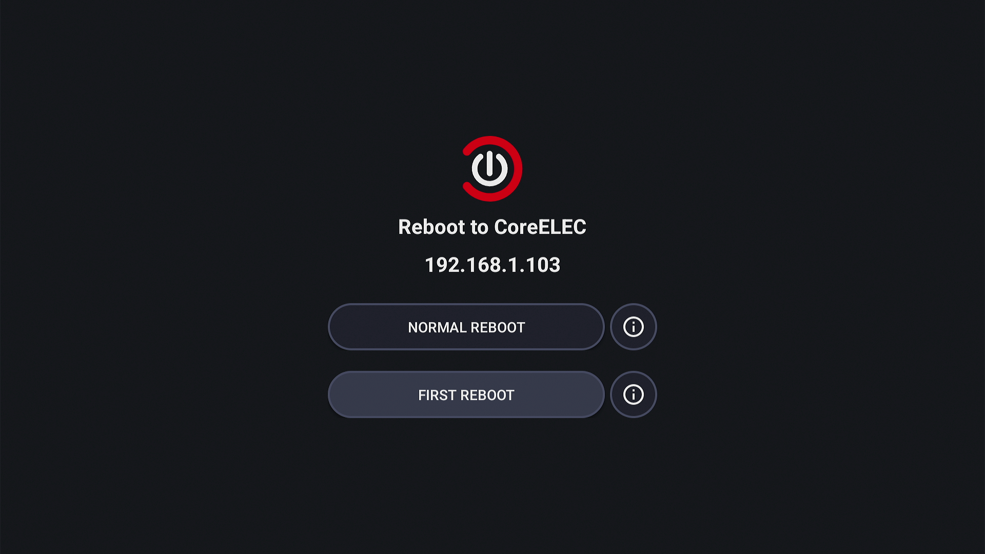 Reboot to CoreELEC