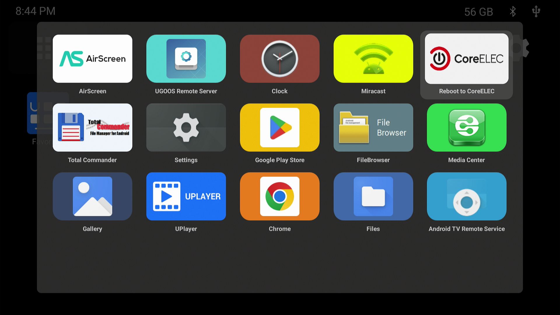 Reboot to CoreELEC inUgoos app drawer